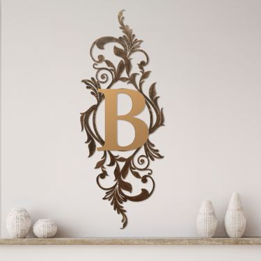 Meglynn Vertical Monogram Wall Art Sign Gold/BronzeImage