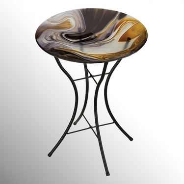 Flowing Dreams Birdbath with Stand BlackImage