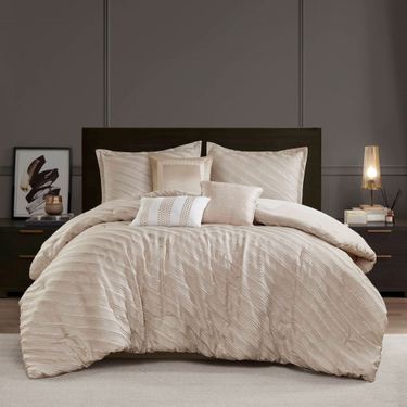 Riva Comforter Bed Set BeigeImage