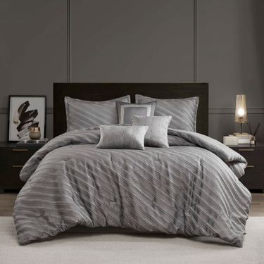Riva Comforter Bed Set GrayImage