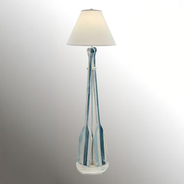 Nautical Stripe Paddle Floor Lamp Blue/WhiteImage