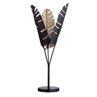 Soren Palm Table Torchiere Black/GoldImage
