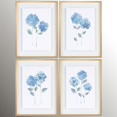 Lynnswood Hydrangea Wall Art Blue Set of FourImage