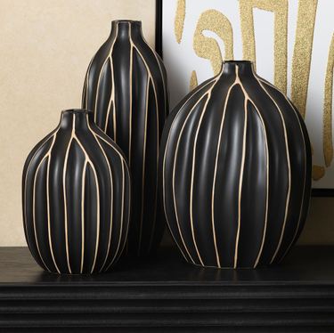 Evans Vases Black Set of ThreeImage