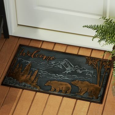 Roaming Bears Rubber Doormat Multi Warm 30 x 18Image