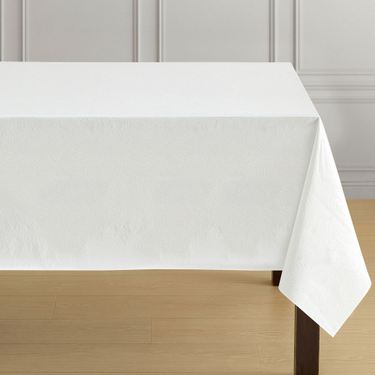 Garden Lace Embossed Vinyl Rectangle Tablecloth White 54 x 108Image