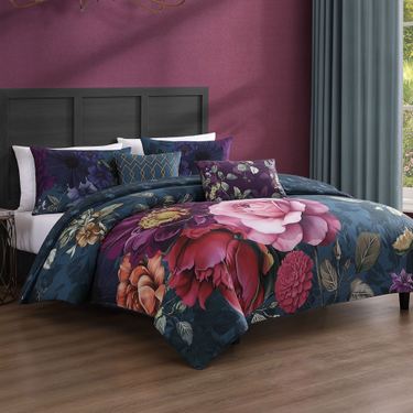 Vibrant Flora Comforter Bed Set BlueImage