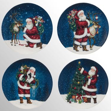 Santas Secret Dinner Plates Multi Earth Set of FourImage