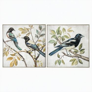 Birdsong 1 Framed Canvas Wall Art BlueImage