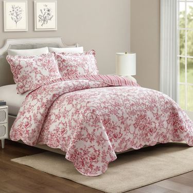 Garden Toile Mini Quilt Set RedImage
