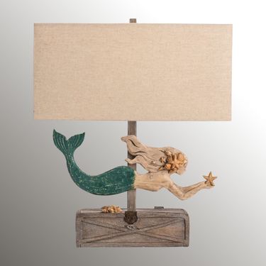 Mermaid Treasure Table Lamp Pair BrownImage