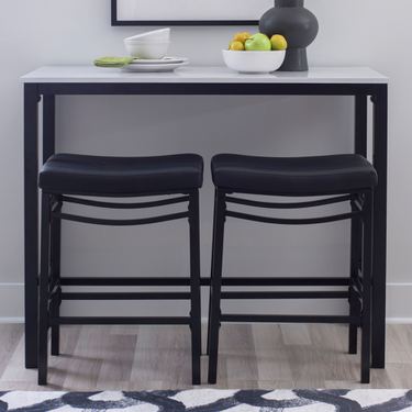 Delia Pub Table and Stools Set BlackImage