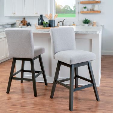 Bri Swivel Bar Stools Gray Set of TwoImage