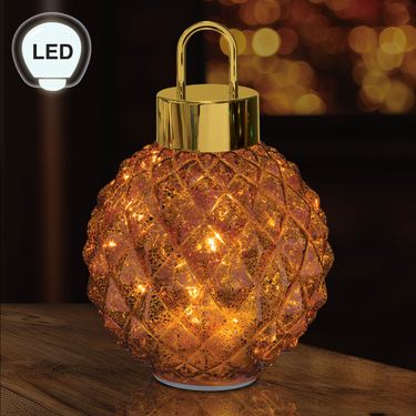 Bronze Diamond Spinning LED Ornament Table AccentImage