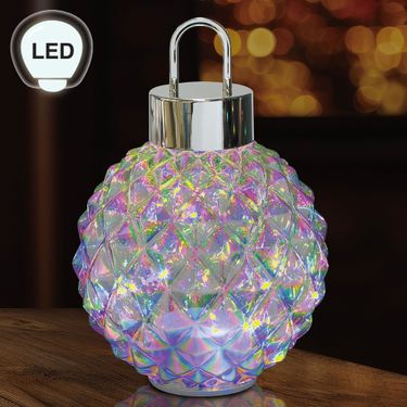 Pearl Diamond Spinning LED Ornament Table AccentImage