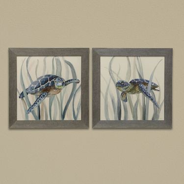 Turtle in Seagrass 1 Framed Wall Art Multi CoolImage