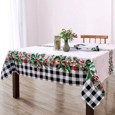Holly Ridge Rectangle Tablecloth WhiteImage