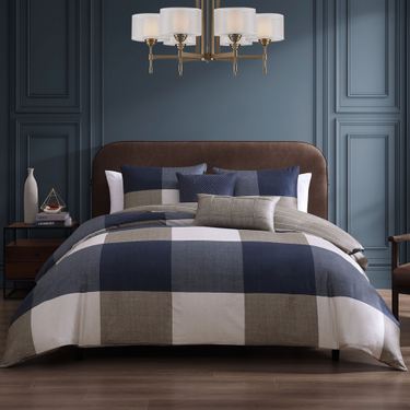 Checkered Comforter Bed Set Multi WarmImage