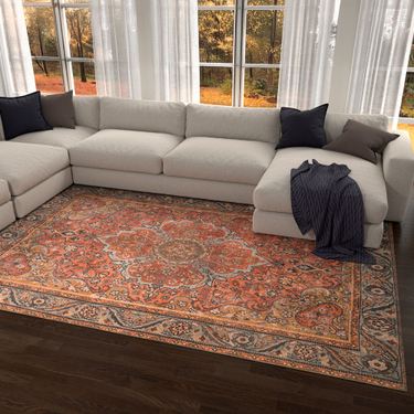 Washable Valencia Rectangle Rug RustImage