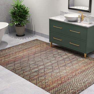 Washable Elystan Rectangle Rug Multi EarthImage