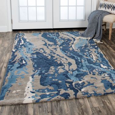 Terrain Abstract Rectangle Rug Blue 5 x 8Image