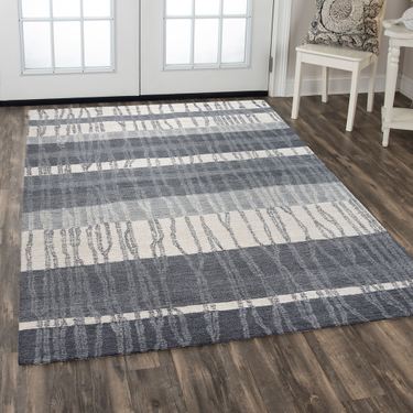 Stevie Striped Rectangle Rug GrayImage