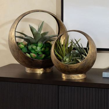 Sansa Decorative Containers Burnished Gold Set of TwoImage