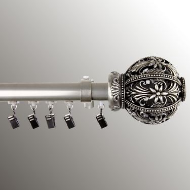 Elsie Traverse Curtain Rod Set Satin NickelImage