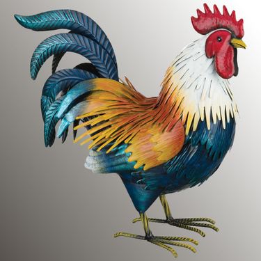 Golden Duckwing Rooster Sculpture Multi EarthImage