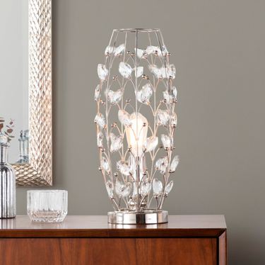 Rowena Crystal Table Lamp Polished NickelImage