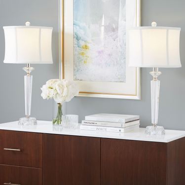 Chiara Crystal Table Lamp Pair ClearImage