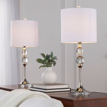 Gisele Crystal Table Lamp Pair Polished NickelImage