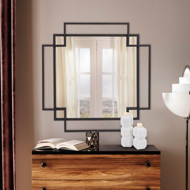 Hazel Geo Wall Mirror BlackImage
