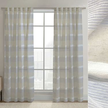Kensley Stripe Curtain Panel Light BlueImage