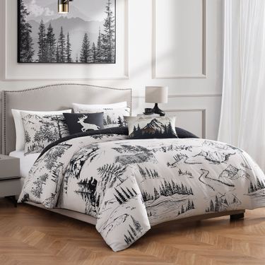 Rocky Mountains Comforter Bed Set Off WhiteImage