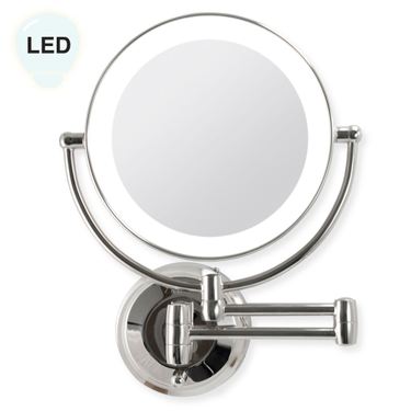 Lighted Extendable Wall Vanity Mirror ChromeImage