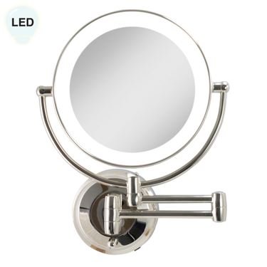 Lighted Extendable Wall Vanity Mirror Polished NickelImage