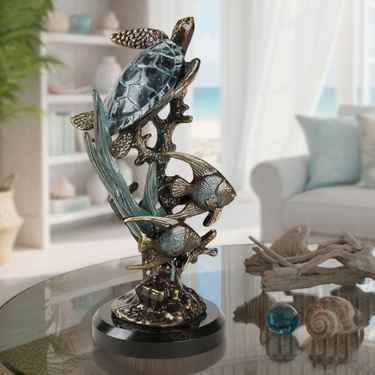 Sealife Table Sculpture Golden BronzeImage