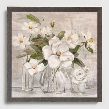 Romantic Magnolias Framed Wall Art WhiteImage