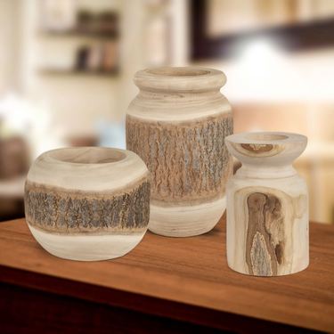 Kiffin Decorative Vases Brown Set of ThreeImage