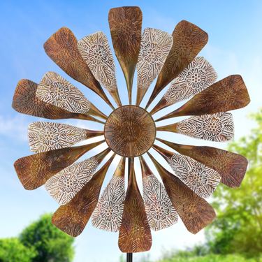 Spinning Floral Wind Spinner Multi MetallicImage