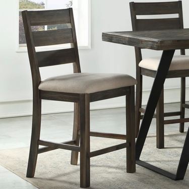Aela Counter Stool Chairs Dark Brown Set of TwoImage