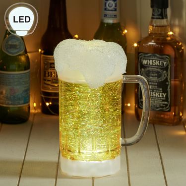 Swirl LED Beer Mug Glitter Globe YellowImage