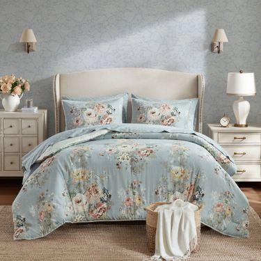 Heather Cottagecore II Comforter Bed Set BlueImage