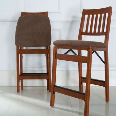 Monroe Folding Counter Stool Pair FruitwoodImage