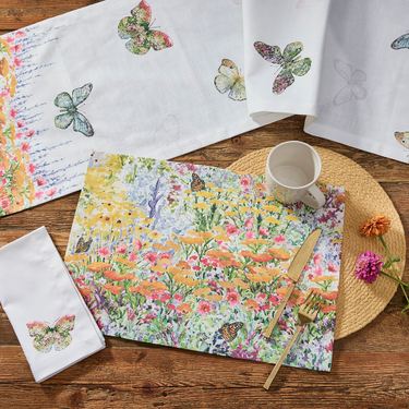 Butterfly Oasis Table Runner Multi Bright 15 x 72Image