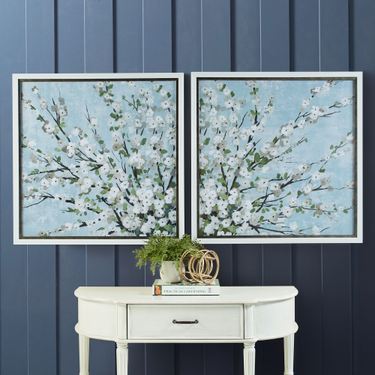 Fresh Pale Blooms I Framed Wall Art Pale BlueImage