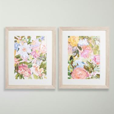 Abundance Plethora Framed Wall Art Multi Pastel Set of TwoImage