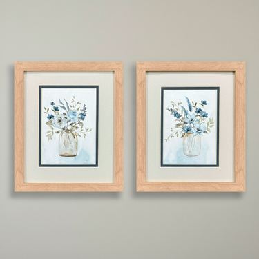 Petite and Sweet Framed Wall Art Blue Set of TwoImage