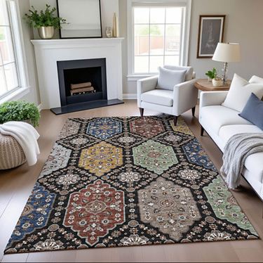 Medallion Muse Rectangle Rug BlackImage